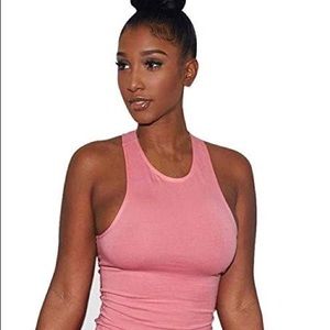 Pink two-piece sweat pants shorts set sportswear